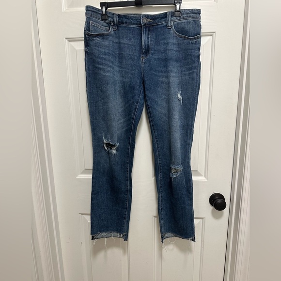 Kut From The Kloth Jeans Reese Fab Ab Ankle Straight Leg High Rise raw hem - Picture 1 of 7